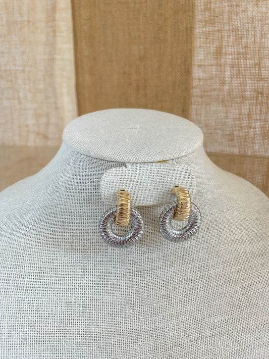 Gold & Silver Linked Earrings