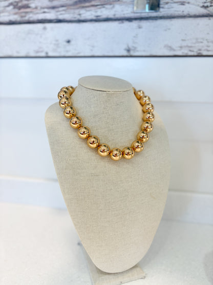 Bubble Beaded Necklace-GOLD
