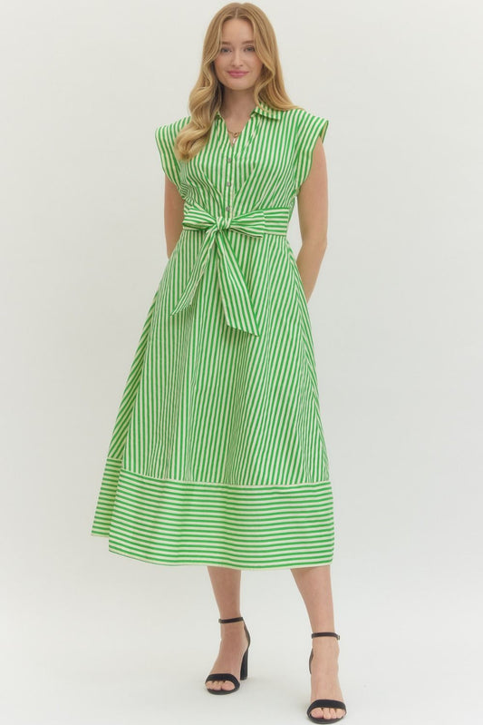 Fairway Striped Midi Dress