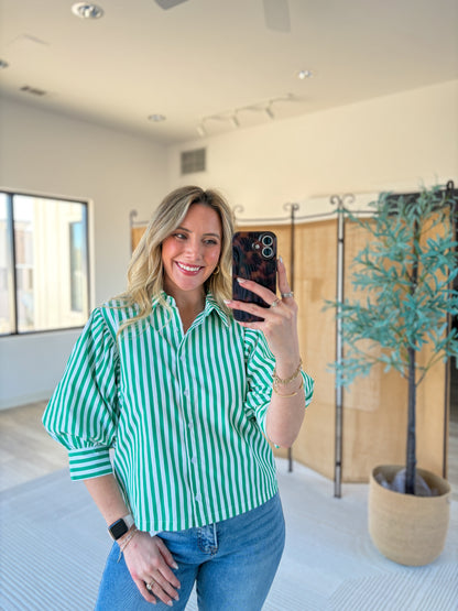 Striped Button Up Top