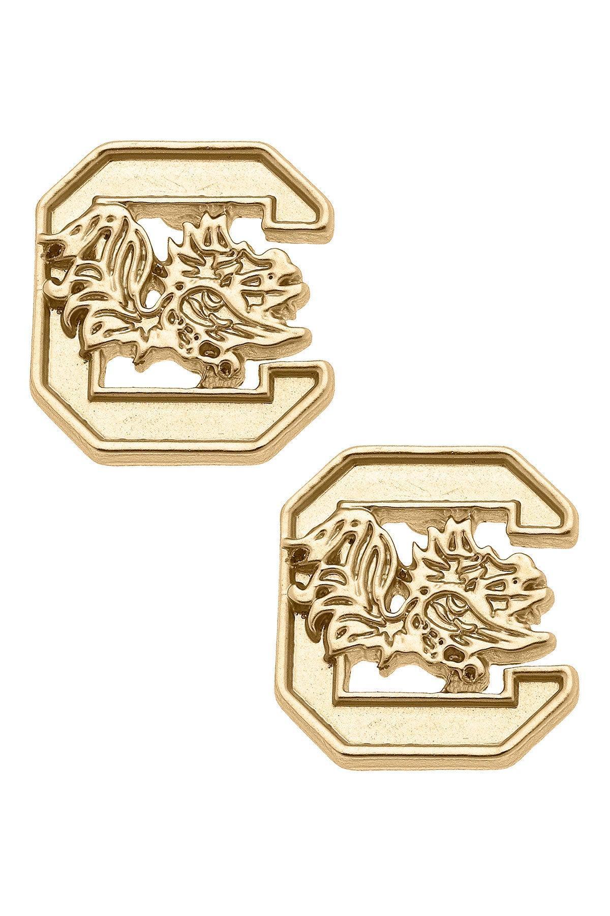 Carolina Gamecocks Gold Stud Earrings
