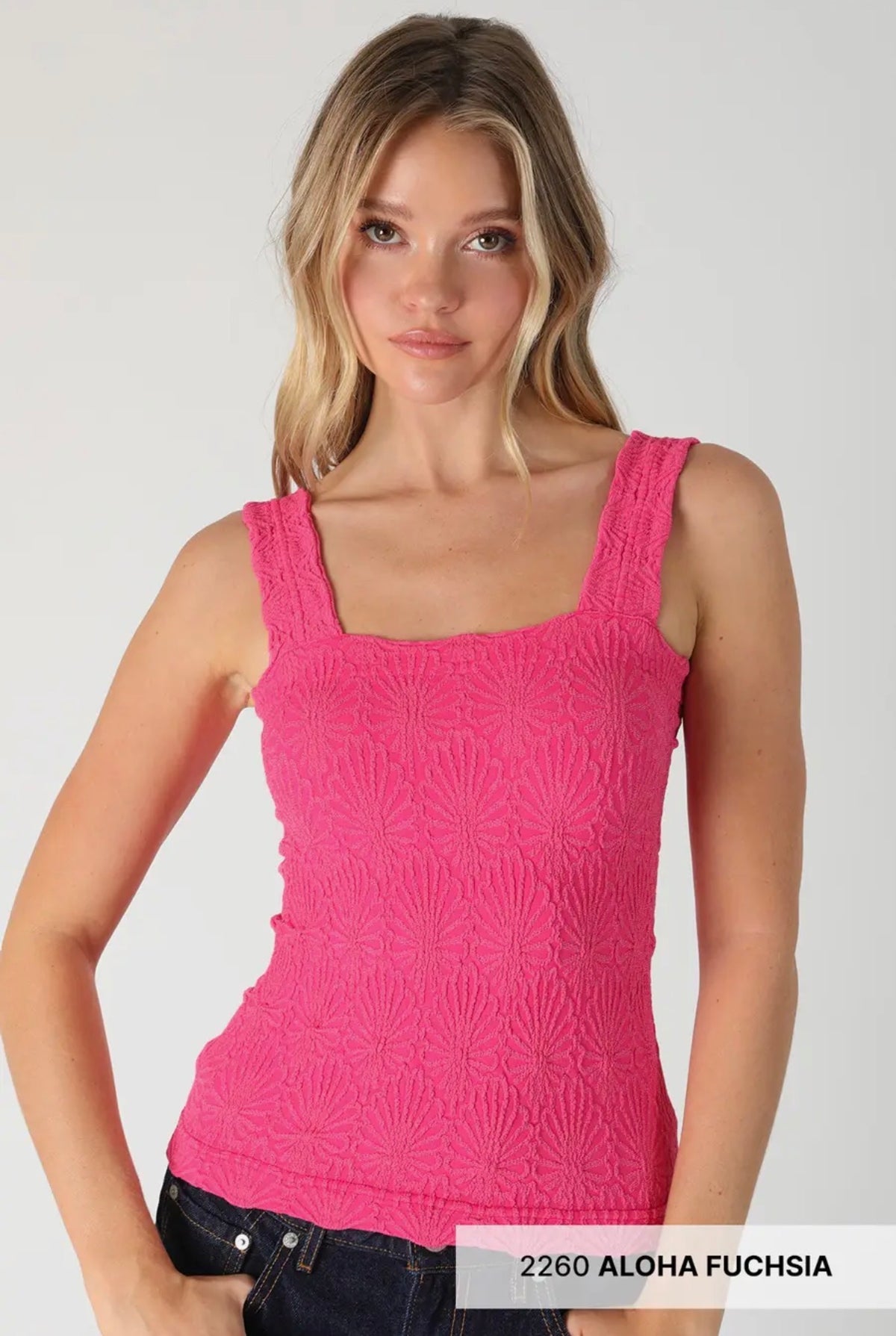 Floral Textured One Size Tank