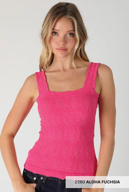 Floral Textured One Size Tank
