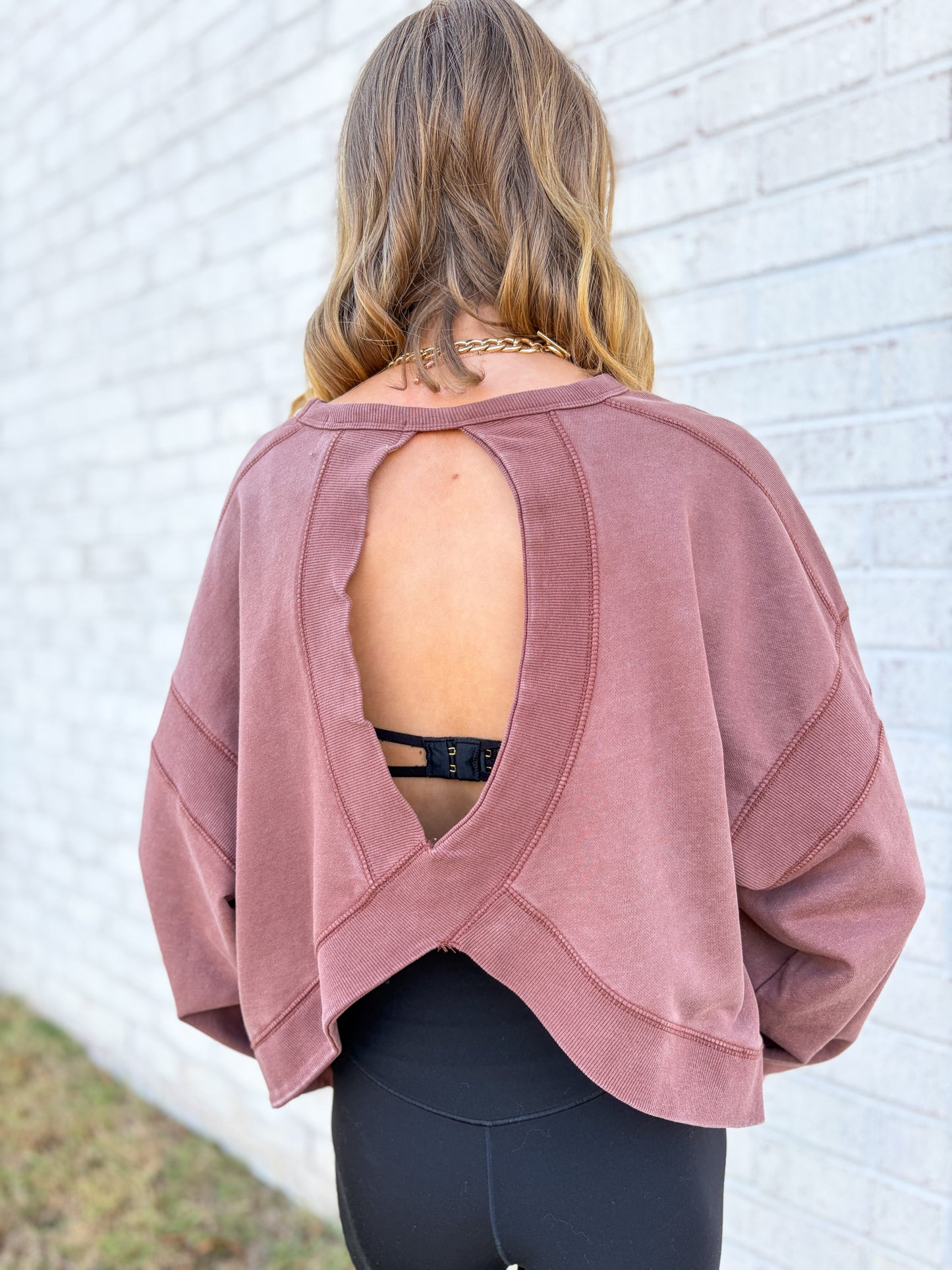 Open Back Long Sleeve Top