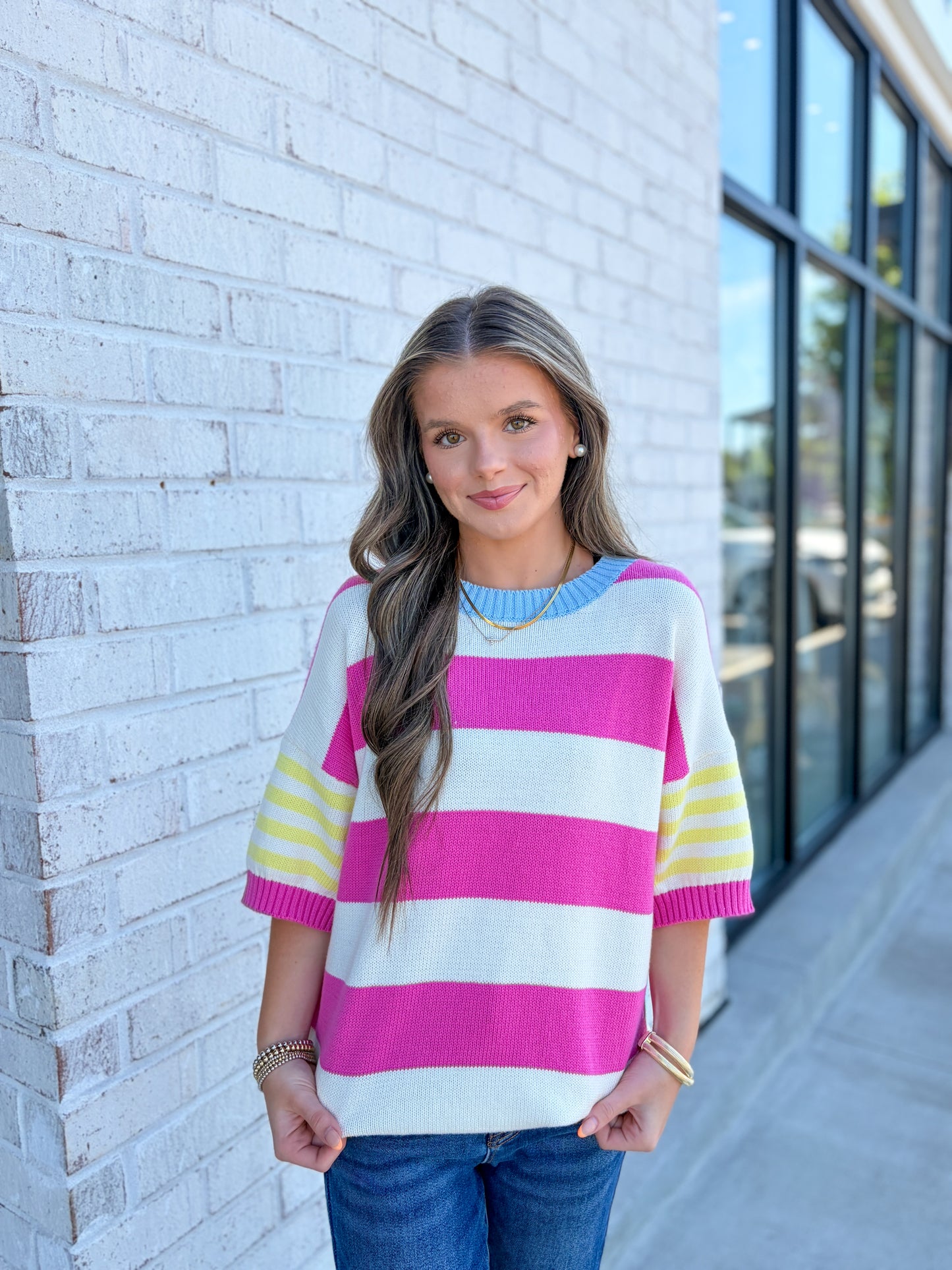 Colorful Striped Knit Top