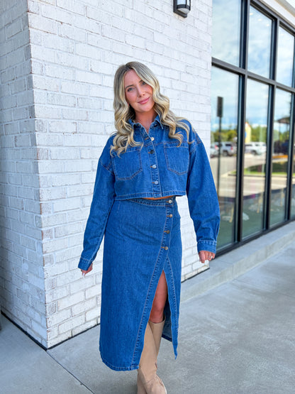 Emery Denim Skirt Set