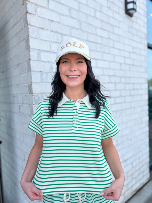 Missy Striped Collared Top