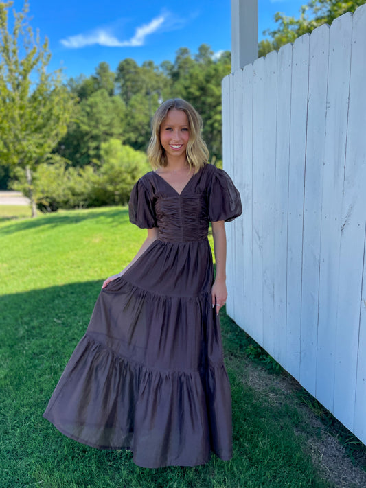 Soren Puff Sleeve Midi Dress