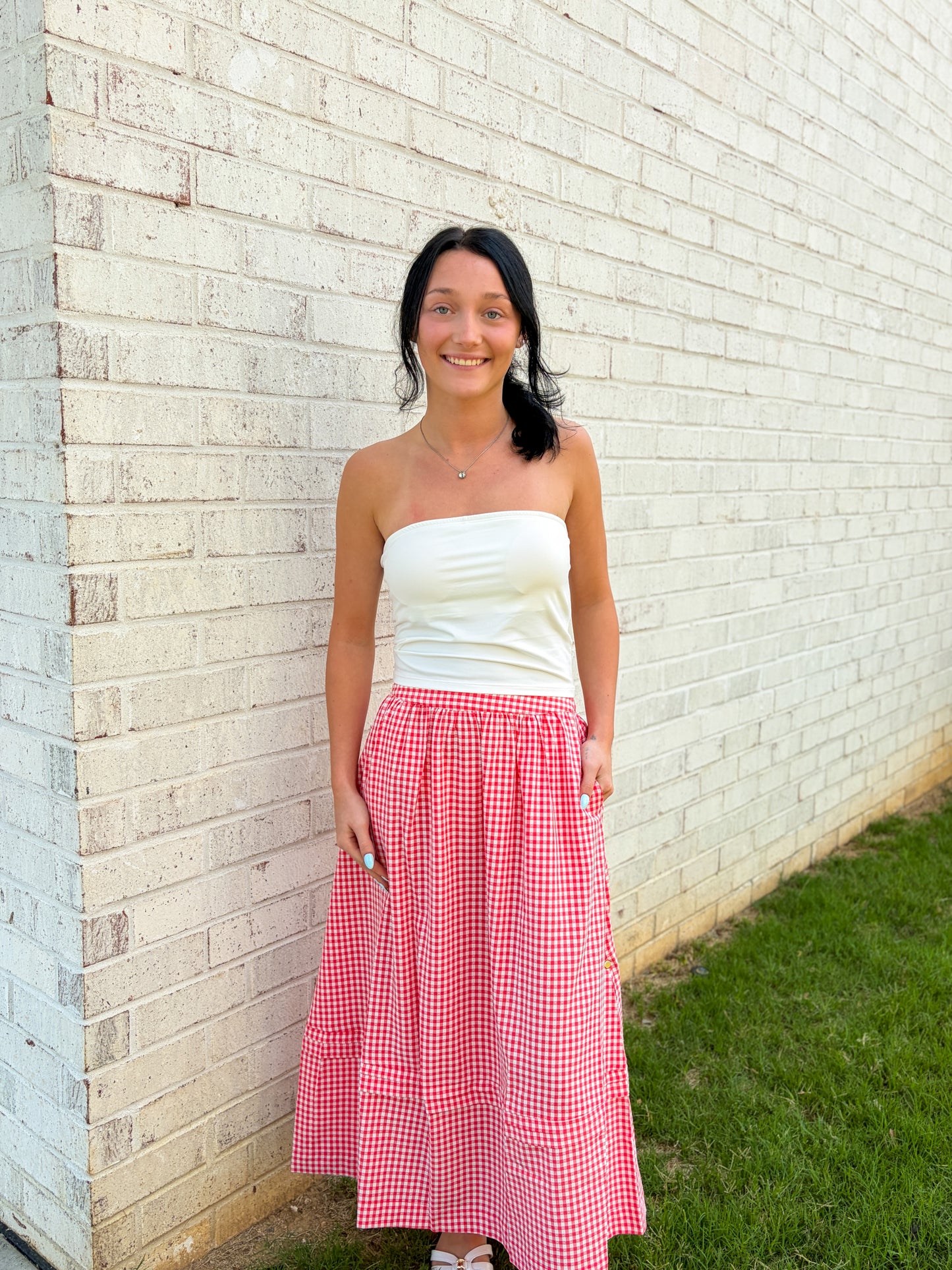 Gingham Midi Skirt