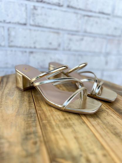 Livia Gold Kitten Heel