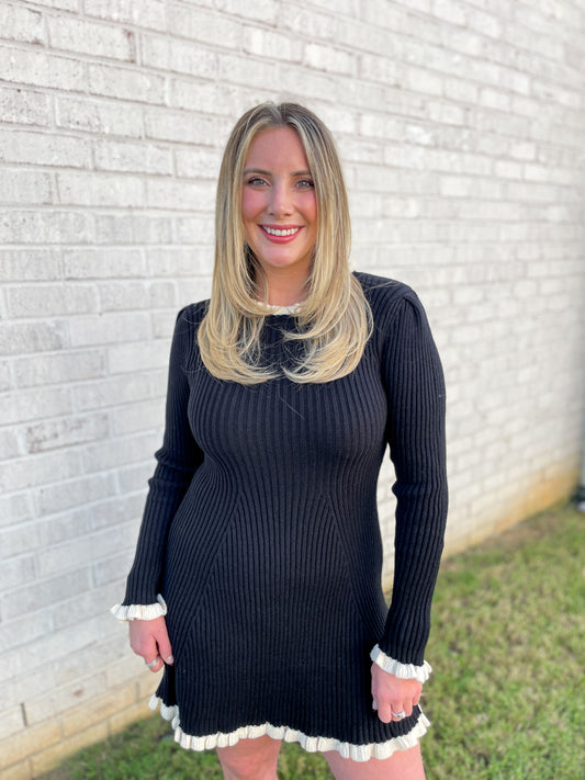 Ruffle Detailed Sweater Dress