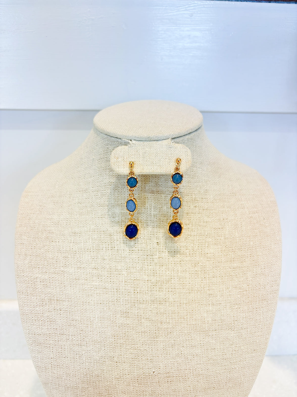 Blue Multi-Toned Dangly Earring