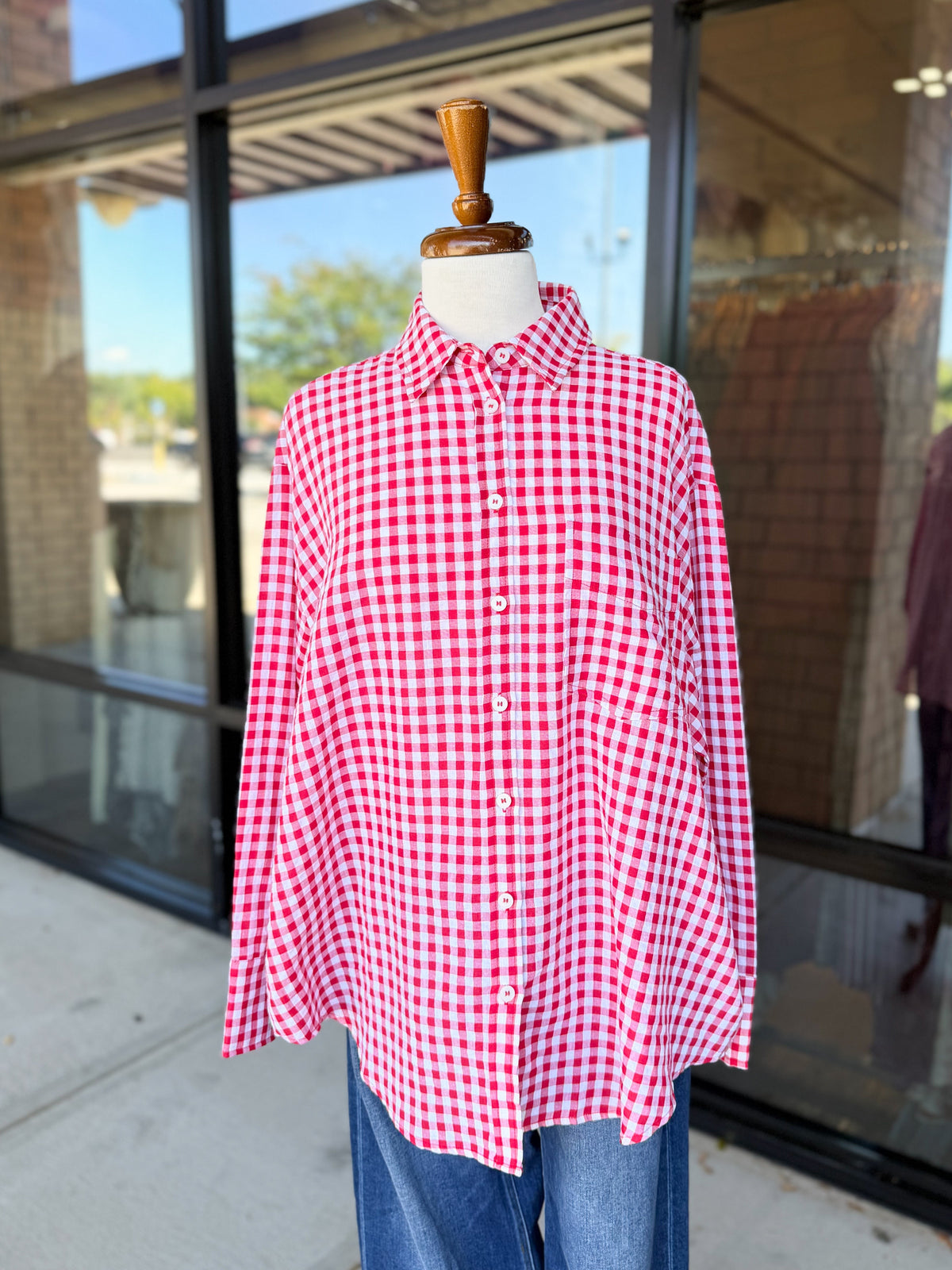 Plaid Button Up LongSleeve Top