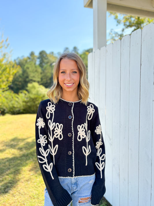 Paris Flower Cardigan