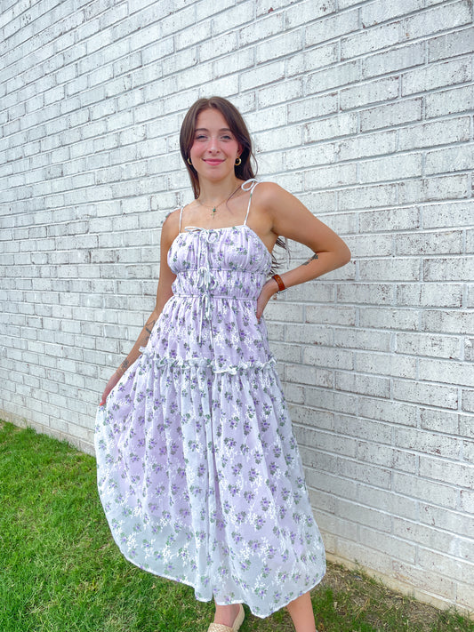 Lavender Ombré Midi Dress