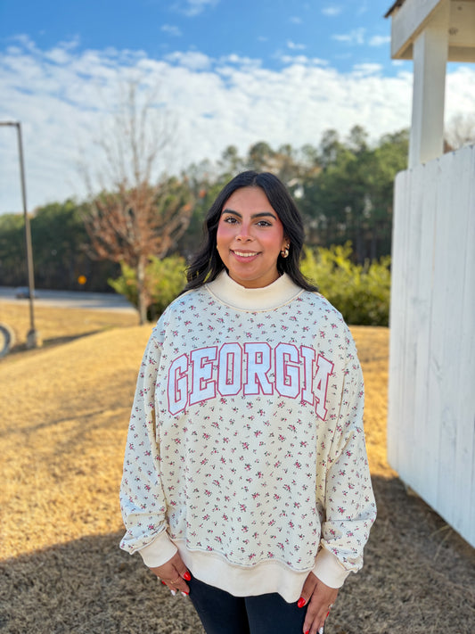 Georgia Floral Mock Neck Sweatshirt