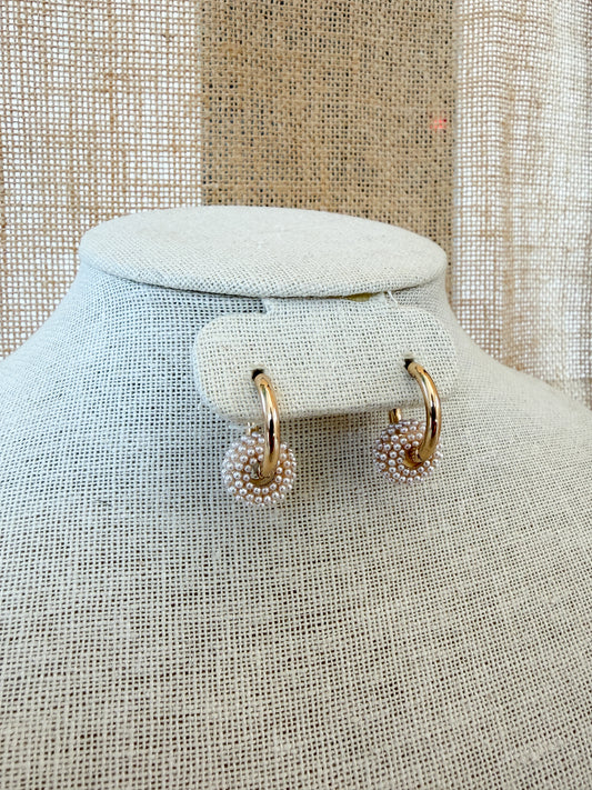 Double Hoop Pearl Earrings