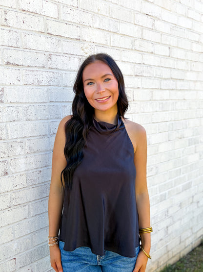 Halter Neck Satin Top