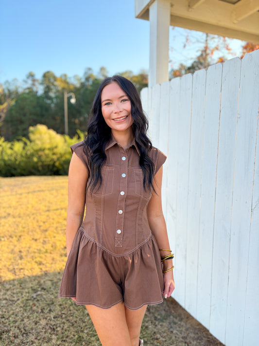 Raeanna Button-Up Romper