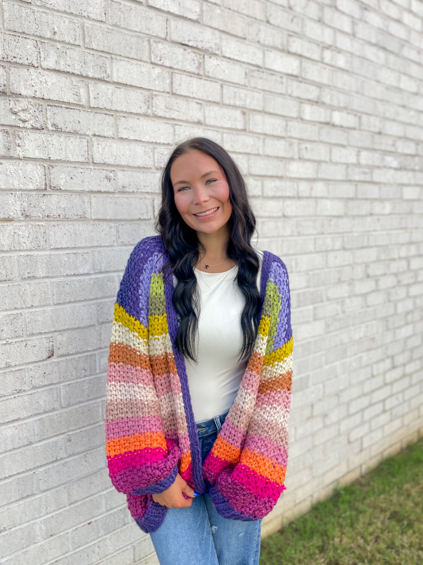 Chucky Knit Colorful Cardigan