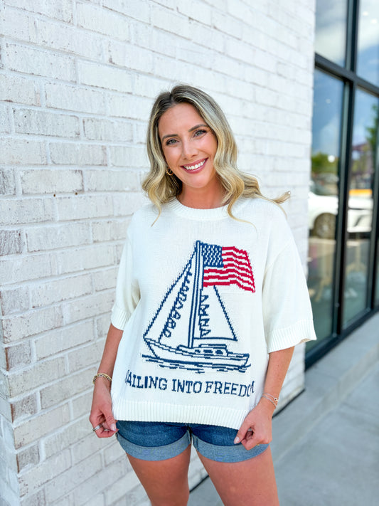 Sailing Into Freedom Knit Top
