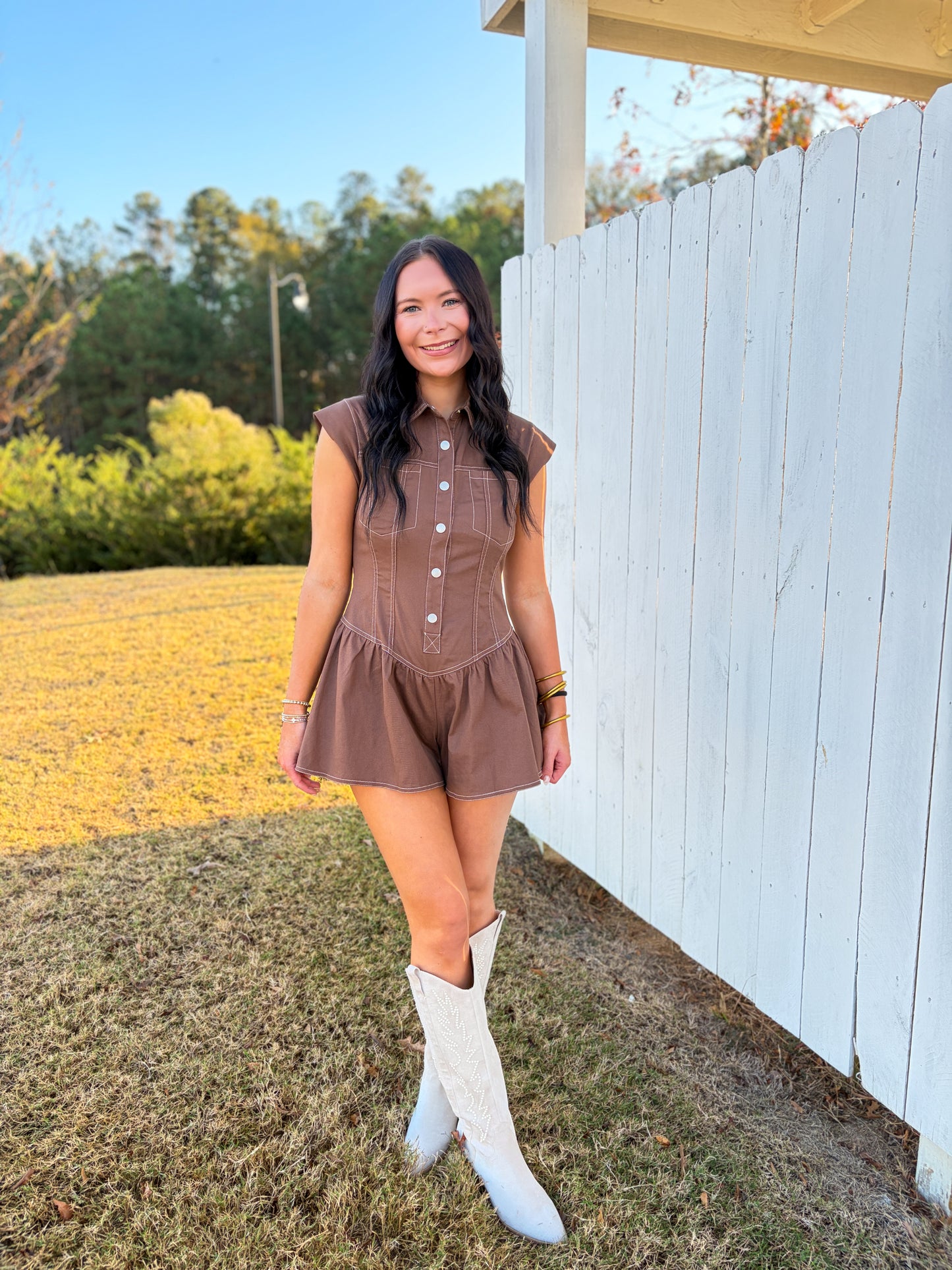 Raeanna Button-Up Romper