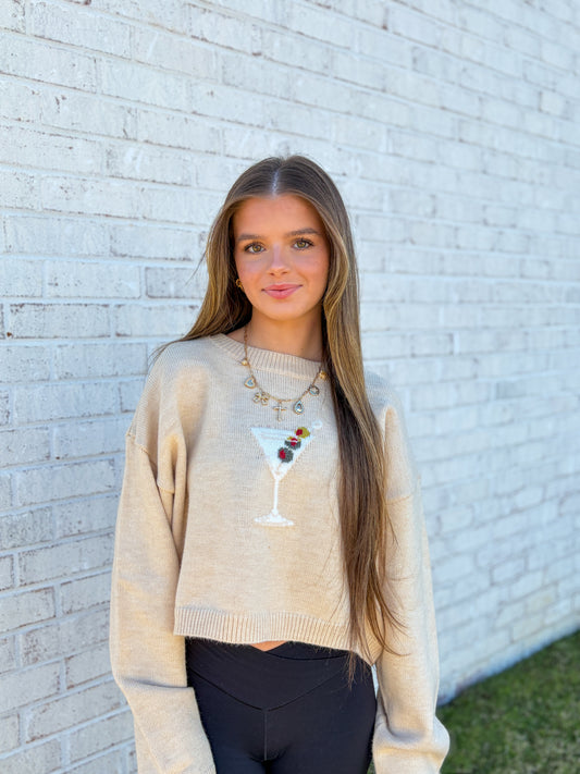 Martini Knit Cropped Sweater