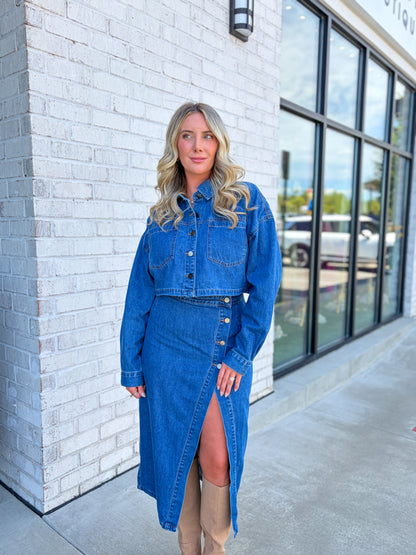 Emery Denim Skirt Set