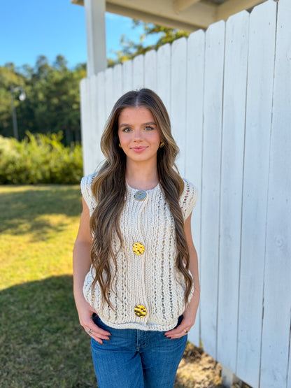 Knit Sleeveless Cardigan