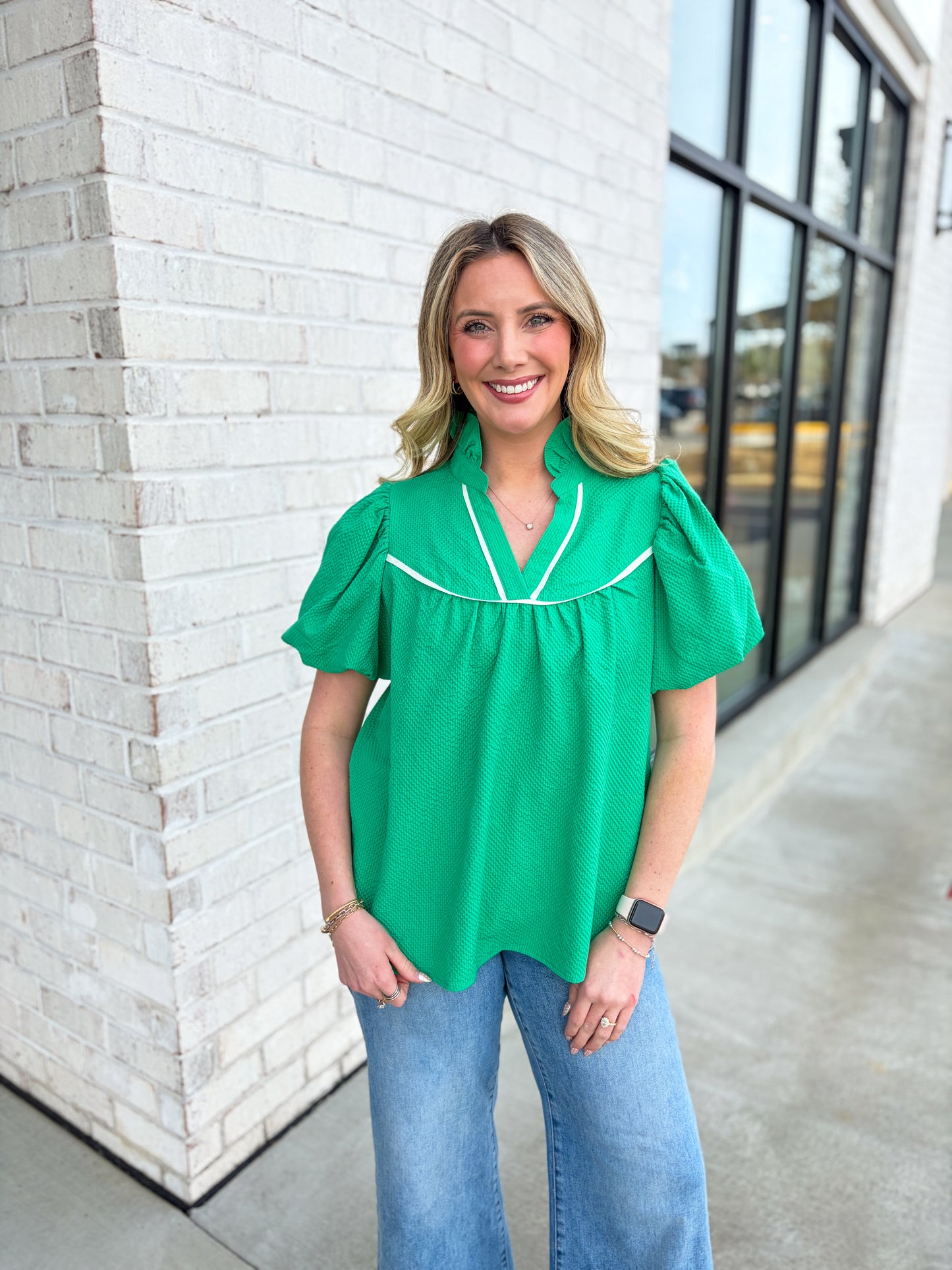 Bubble Sleeve Blouse