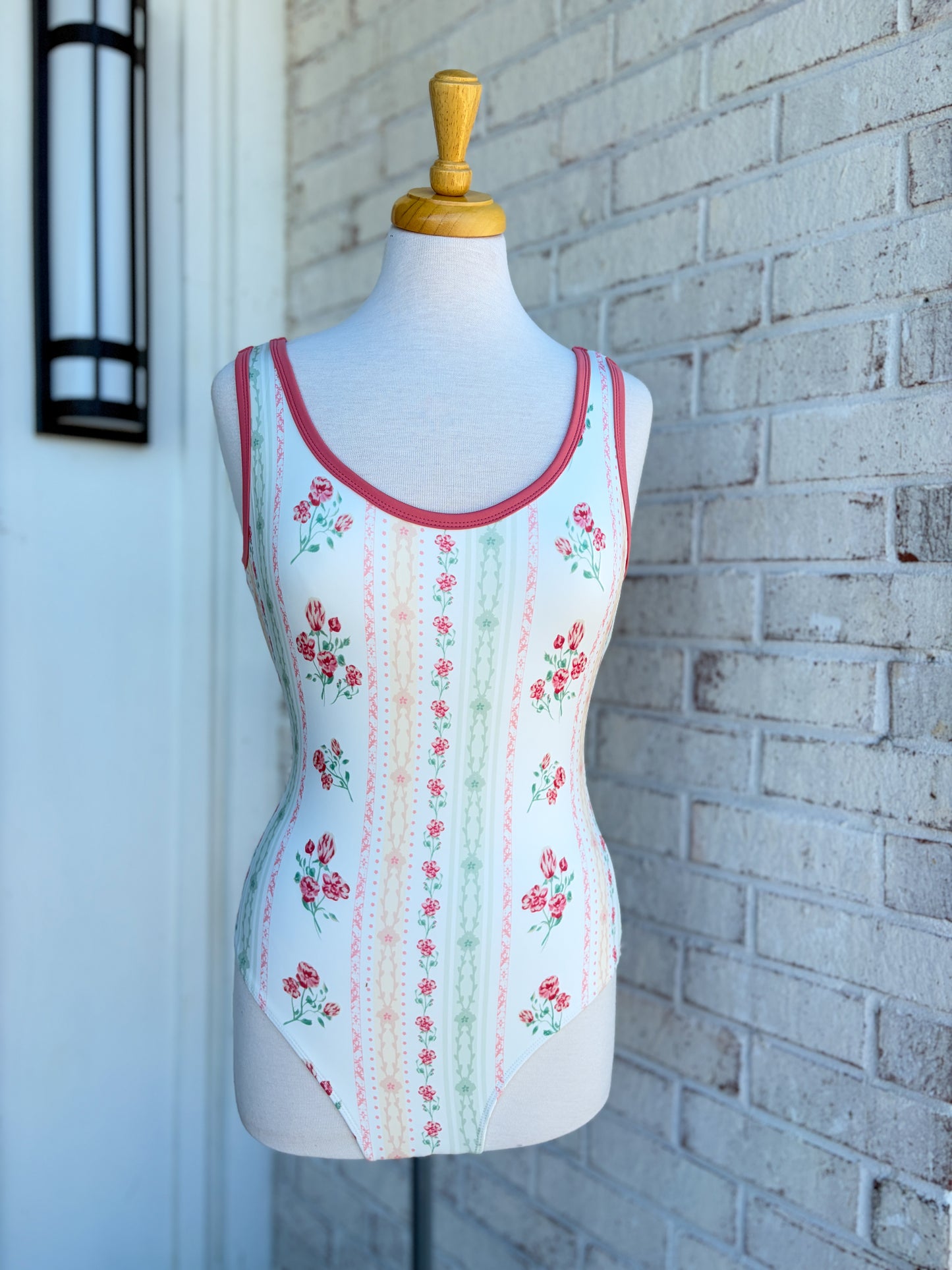 One Piece Floral Swimsuit & Skirt