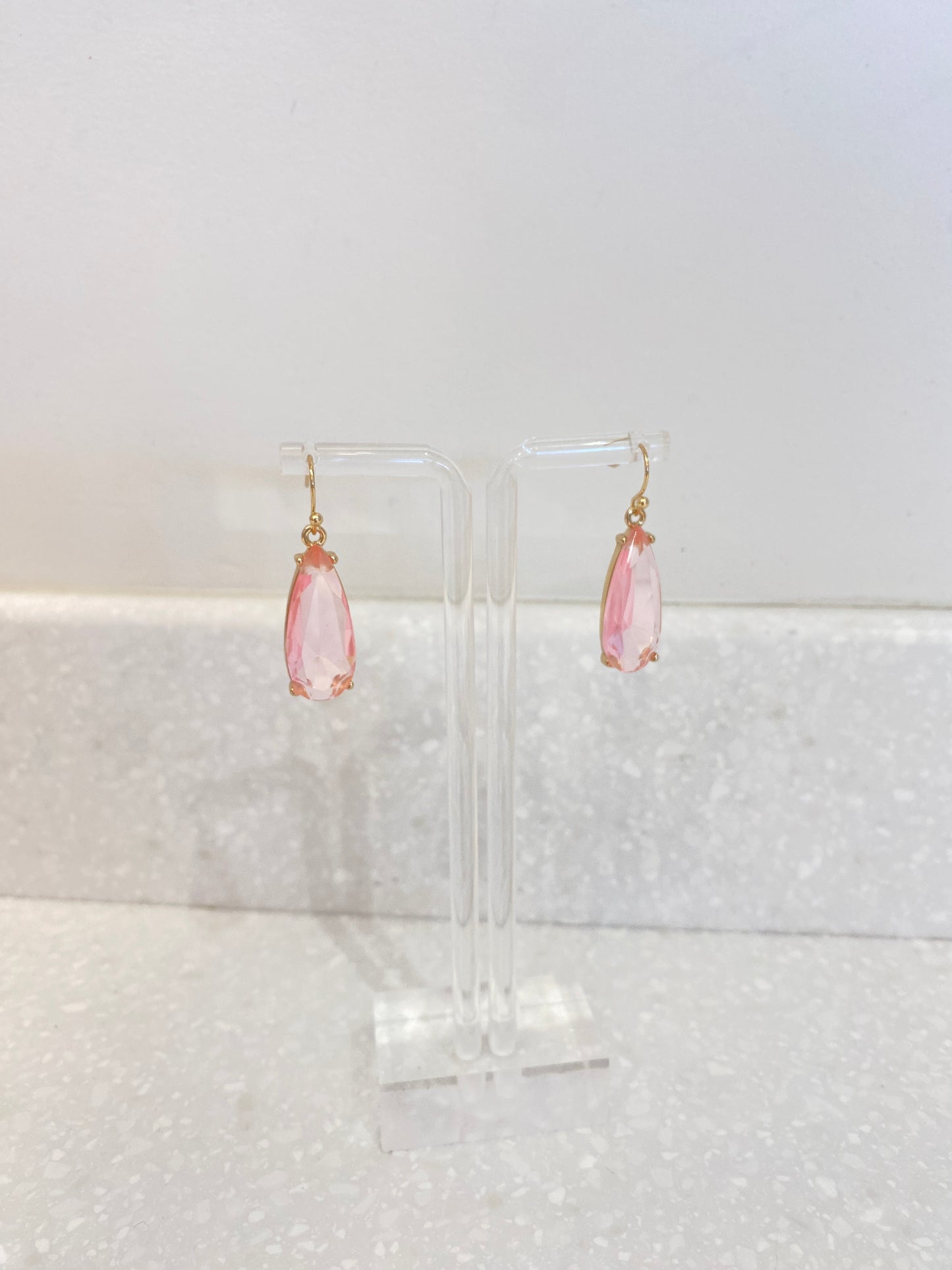 Pink Jewel Dangle Earrings