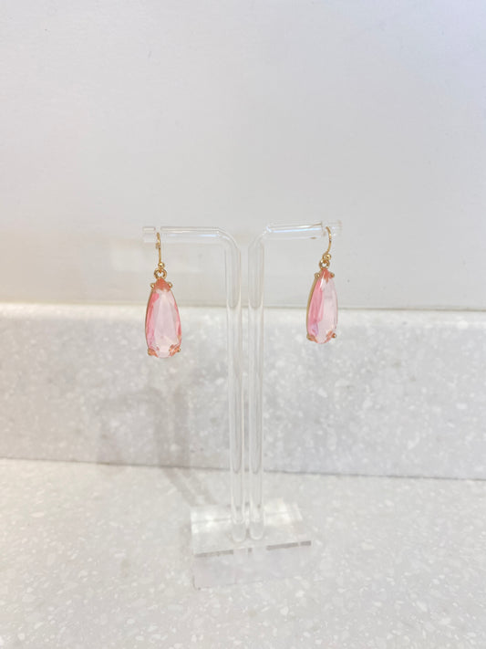 Pink Jewel Dangle Earrings