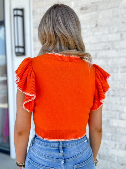 Kate Flutter Sleeve Sweater Top