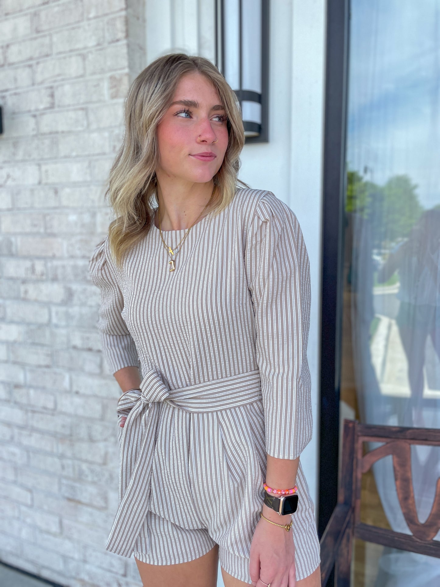Savannah Striped Romper