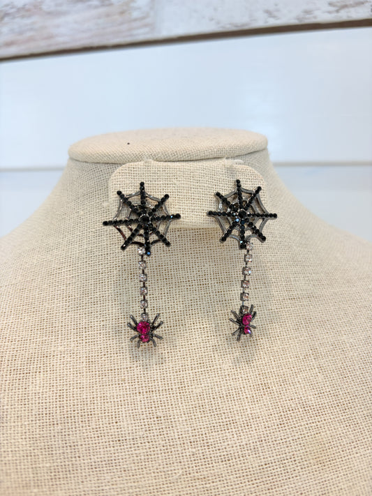 Spider Web Dangle Earrings