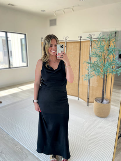 Clover Satin Maxi Dress