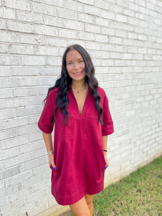 Oversized Pocket Mini Dress