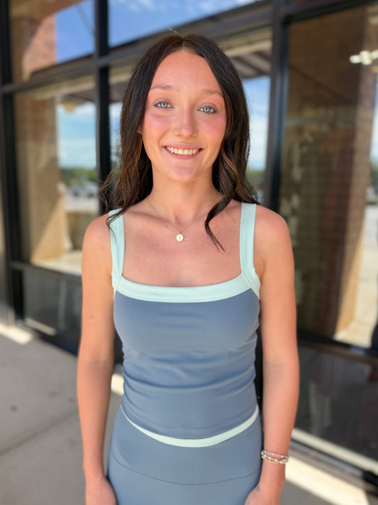 Slate Blue Athletic Top