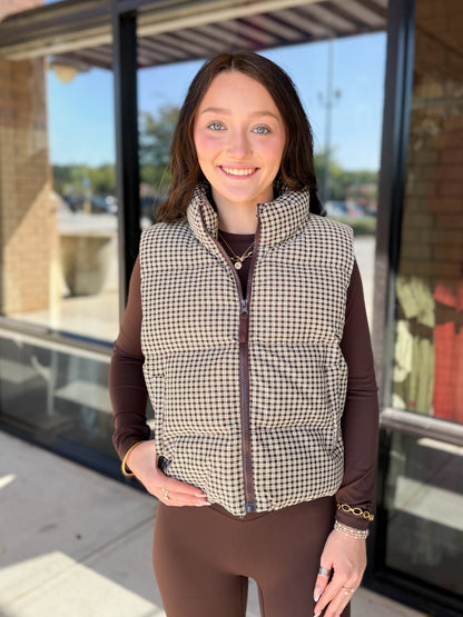 Plaid Puffer Jacket