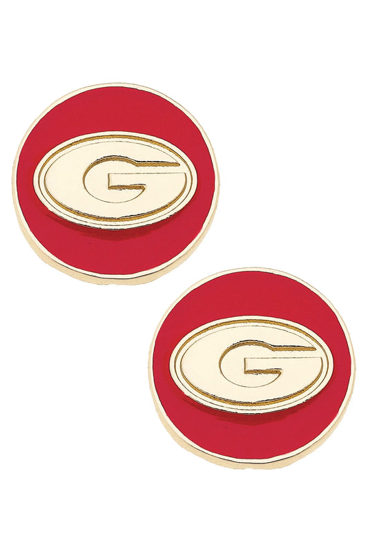 Georgia Bulldogs Red Stud Earrings