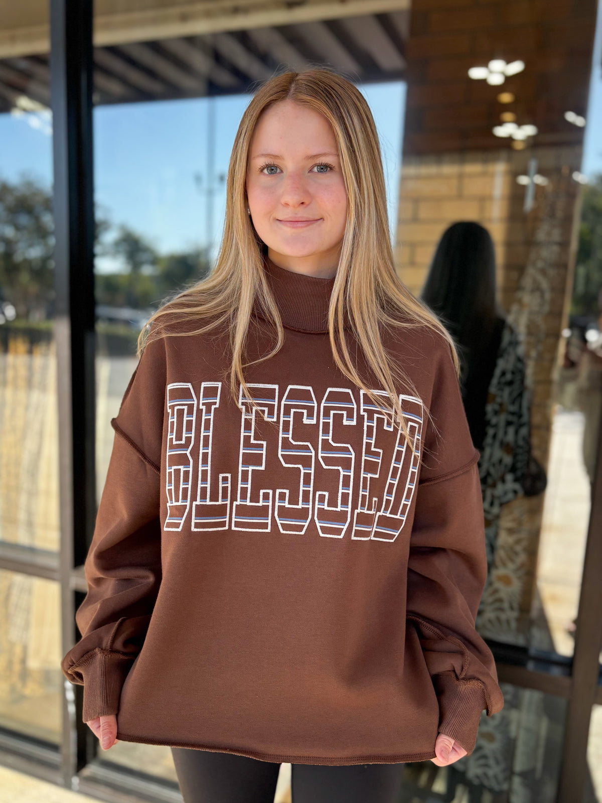 Blessed Mock Neck Sweatshirt