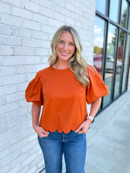 Miranda Scalloped Top