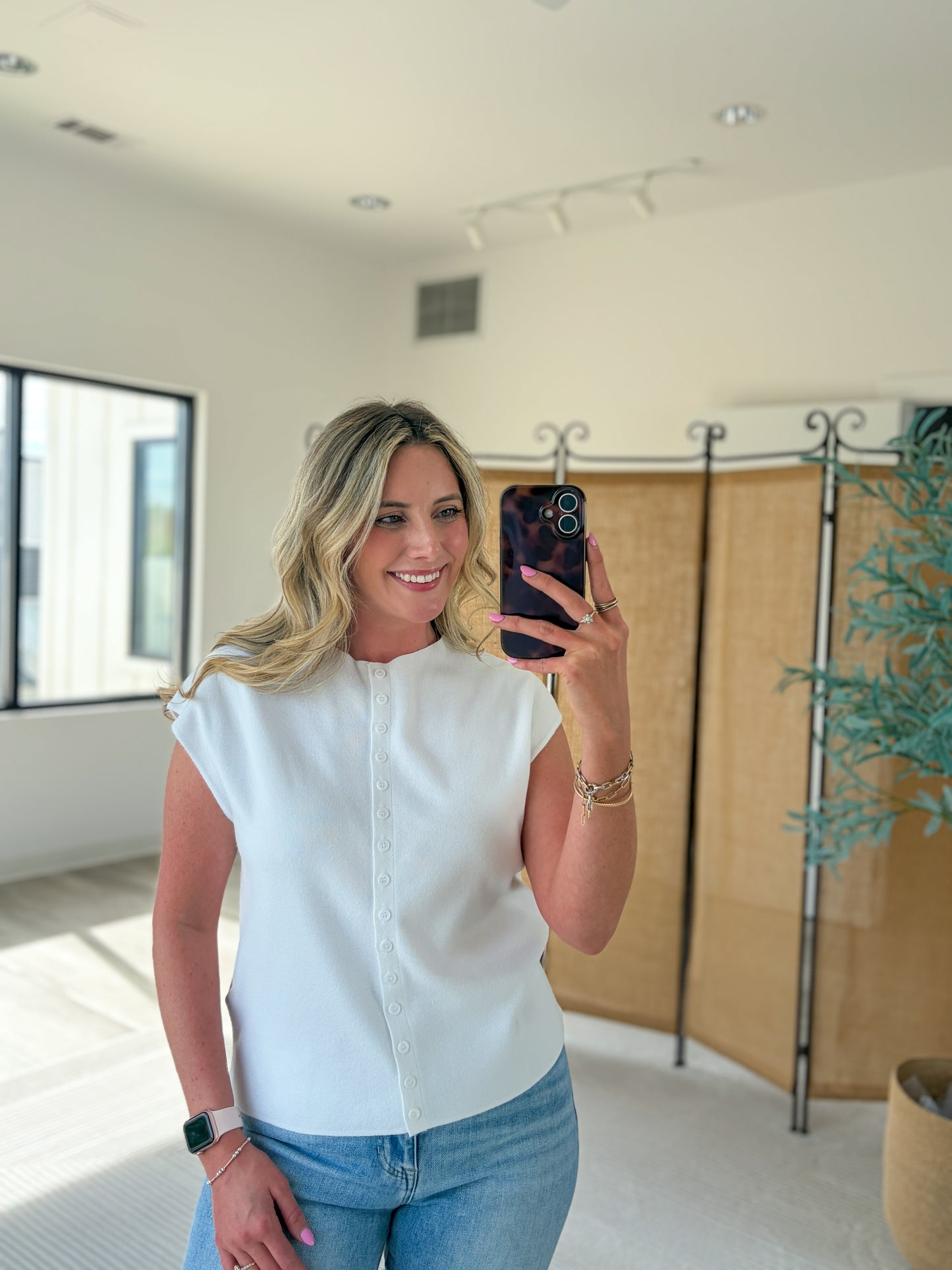 Tate Button Up Knit Top