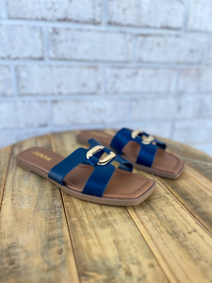 Feng Navy Buckle Sandal