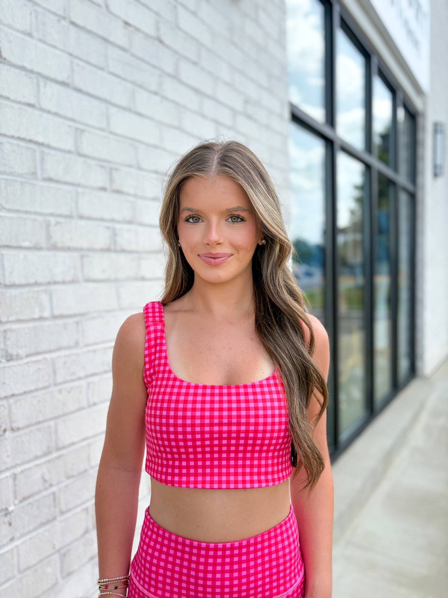 Gingham Athletic Top