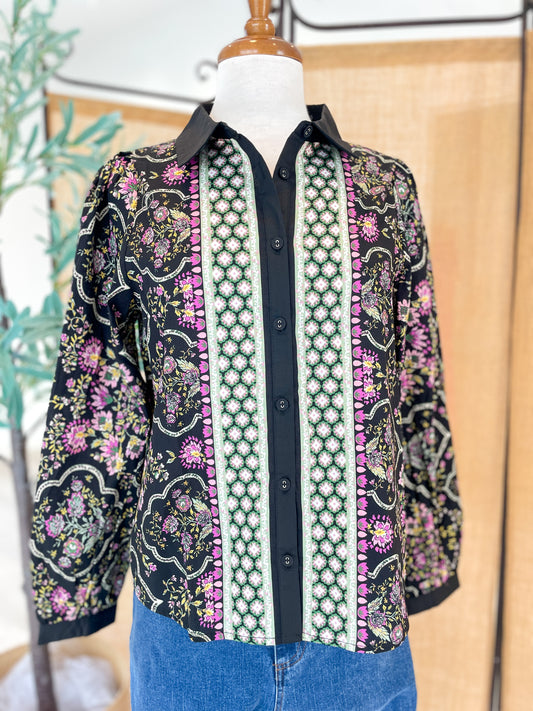 Edith Printed Button Up