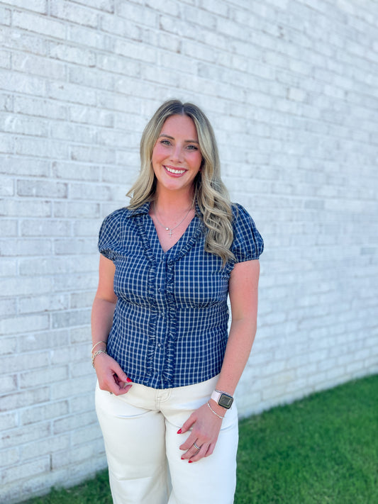 Zuri Plaid Button Up Top