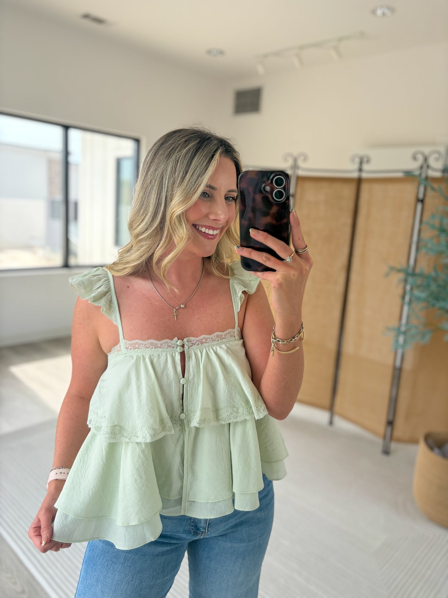 Spencer Flutter Sleeve Blouse