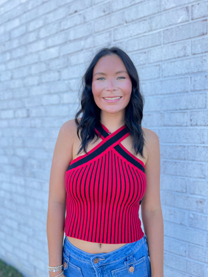 Crisscross Striped Top